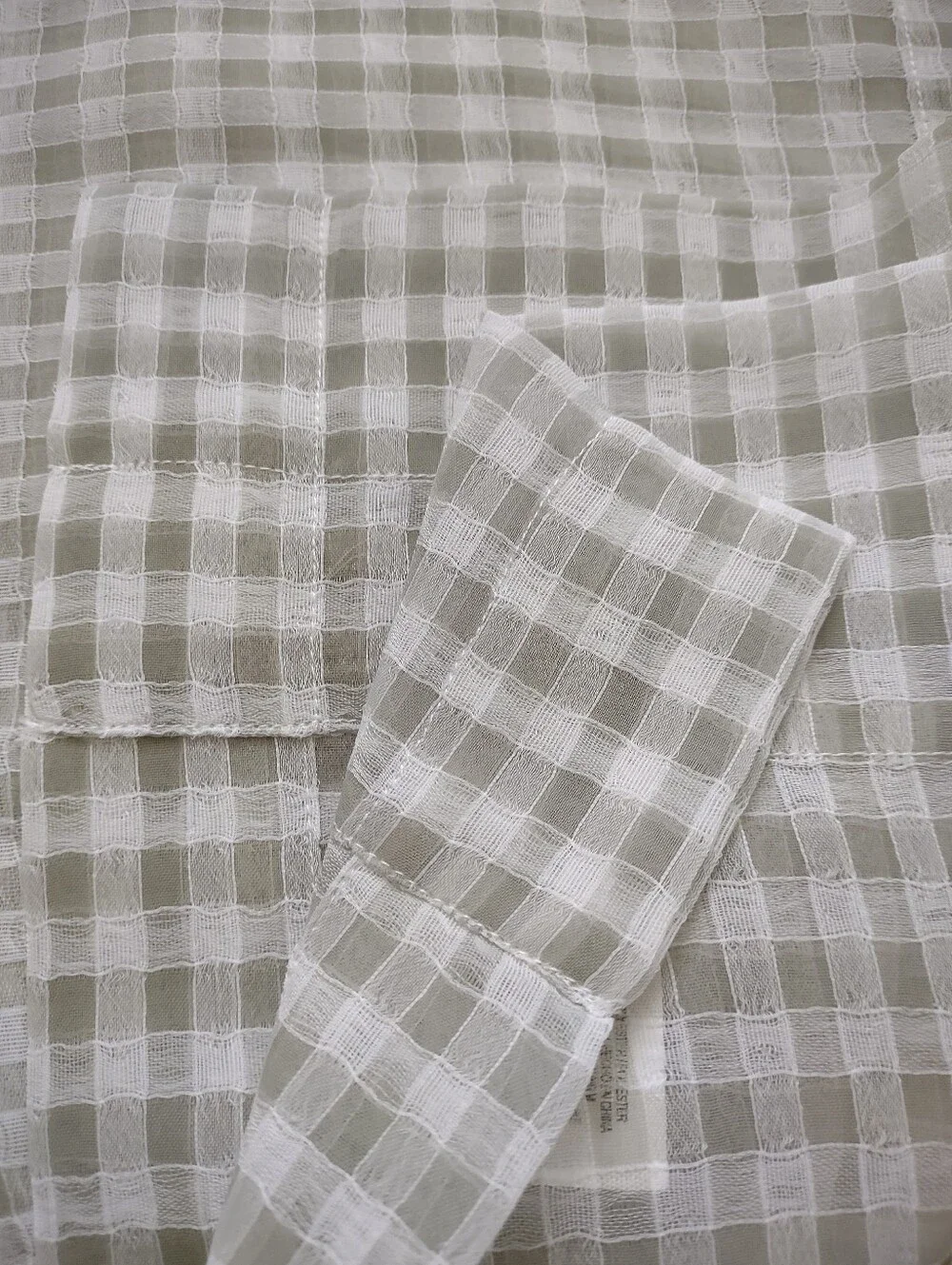 Vintage Louis Hornick Gingham Drape Curtain French Country Cottagecore